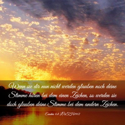 Picture 03 - Exodus 4:8 LUTH1912 - Wenn sie dir nun nicht werden glauben noch deine - Bible Verse Picture