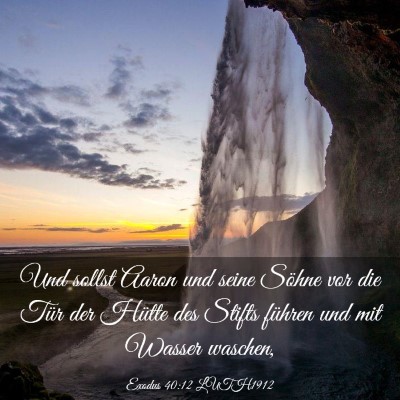 Picture 03 - Exodus 40:12 LUTH1912 - Und sollst Aaron und seine Söhne vor die Tür - Bible Verse Picture