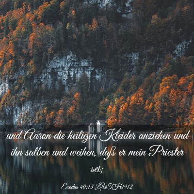 Picture 03 - Exodus 40:13 LUTH1912 - und Aaron die heiligen Kleider anziehen und ihn - Bible Verse Picture