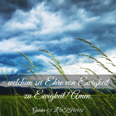 Picture 03 - Galater 1:5 LUTH1912 - welchem sei Ehre von Ewigkeit zu Ewigkeit! - Bible Verse Picture