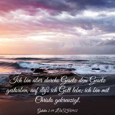 Picture 03 - Galater 2:19 LUTH1912 - Ich bin aber durchs Gesetz dem Gesetz gestorben, - Bible Verse Picture