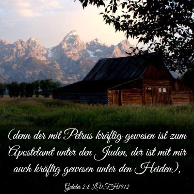 Picture 03 - Galater 2:8 LUTH1912 - (denn der mit Petrus kräftig gewesen ist zum - Bible Verse Picture