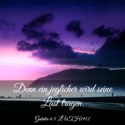 Picture 03 - Galater 6:5 LUTH1912 - Denn ein jeglicher wird seine Last - Bible Verse Picture