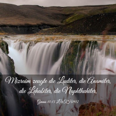 Picture 03 - Genesis 10:13 LUTH1912 - Mizraim zeugte die Luditer, die Anamiter, die - Bible Verse Picture