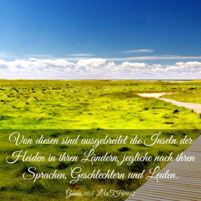 Picture 03 - Genesis 10:5 LUTH1912 - Von diesen sind ausgebreitet die Inseln der - Bible Verse Picture