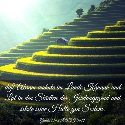 Picture 03 - Genesis 13:12 LUTH1912 - daß Abram wohnte im Lande Kanaan und Lot in den - Bible Verse Picture