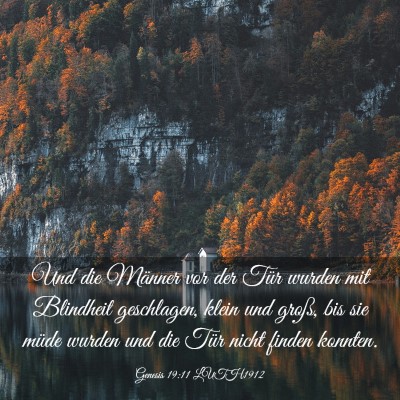 Picture 03 - Genesis 19:11 LUTH1912 - Und die Männer vor der Tür wurden mit Blindheit - Bible Verse Picture