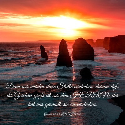 Picture 03 - Genesis 19:13 LUTH1912 - Denn wir werden diese Stätte verderben, darum - Bible Verse Picture