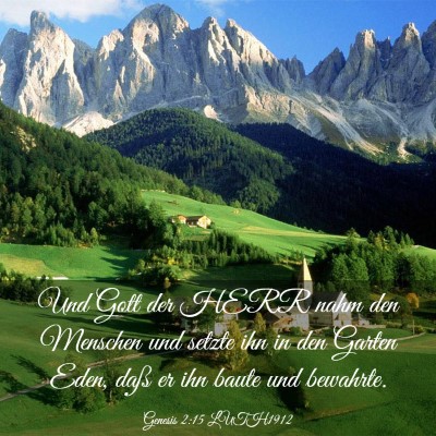 Picture 03 - Genesis 2:15 LUTH1912 - Und Gott der HERR nahm den Menschen und setzte - Bible Verse Picture
