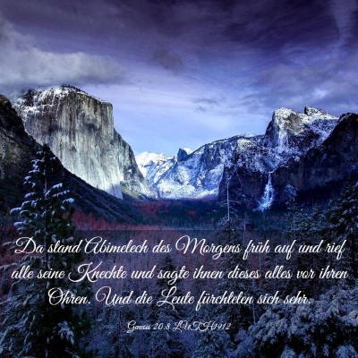 Picture 03 - Genesis 20:8 LUTH1912 - Da stand Abimelech des Morgens früh auf und rief - Bible Verse Picture
