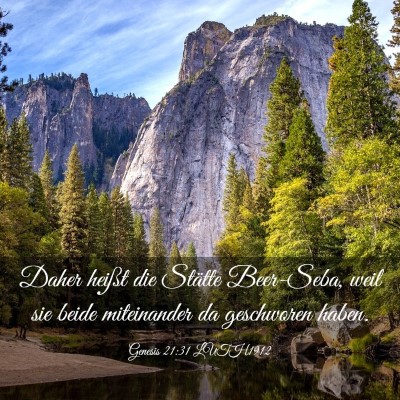 Picture 03 - Genesis 21:31 LUTH1912 - Daher heißt die Stätte Beer-Seba, weil sie - Bible Verse Picture