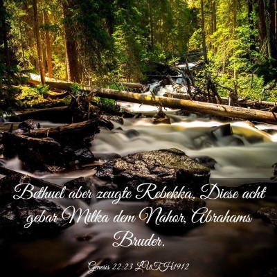Picture 03 - Genesis 22:23 LUTH1912 - Bethuel aber zeugte Rebekka. Diese acht gebar - Bible Verse Picture