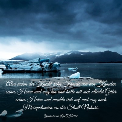 Picture 03 - Genesis 24:10 LUTH1912 - Also nahm der Knecht zehn Kamele von den Kamelen - Bible Verse Picture