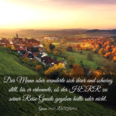 Picture 03 - Genesis 24:21 LUTH1912 - Der Mann aber wunderte sich ihrer und schwieg - Bible Verse Picture