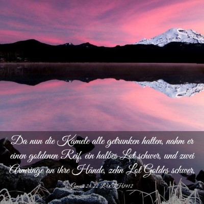 Picture 03 - Genesis 24:22 LUTH1912 - Da nun die Kamele alle getrunken hatten, nahm er - Bible Verse Picture