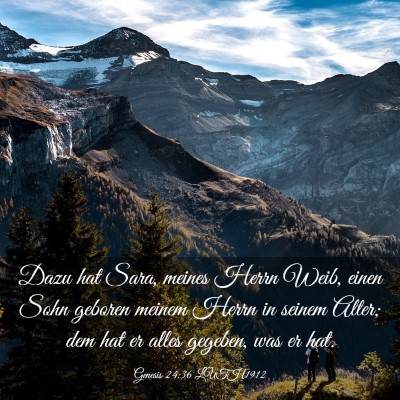 Picture 03 - Genesis 24:36 LUTH1912 - Dazu hat Sara, meines Herrn Weib, einen Sohn - Bible Verse Picture