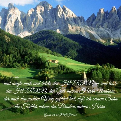 Picture 03 - Genesis 24:48 LUTH1912 - und neigte mich und betete den HERRN an und lobte - Bible Verse Picture