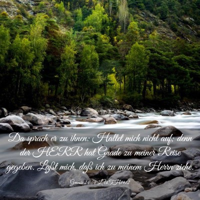Picture 03 - Genesis 24:56 LUTH1912 - Da sprach er zu ihnen: Haltet mich nicht auf; - Bible Verse Picture