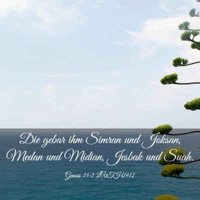 Picture 03 - Genesis 25:2 LUTH1912 - Die gebar ihm Simran und Joksan, Medan und - Bible Verse Picture