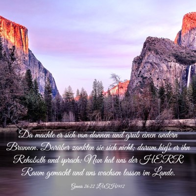 Picture 03 - Genesis 26:22 LUTH1912 - Da machte er sich von dannen und grub einen - Bible Verse Picture
