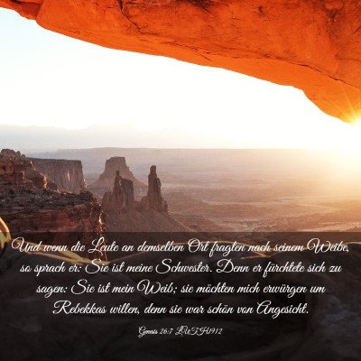 Picture 03 - Genesis 26:7 LUTH1912 - Und wenn die Leute an demselben Ort fragten nach - Bible Verse Picture