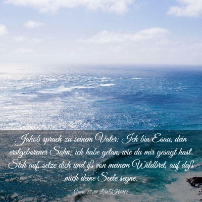 Picture 03 - Genesis 27:19 LUTH1912 - Jakob sprach zu seinem Vater: Ich bin Esau, dein - Bible Verse Picture
