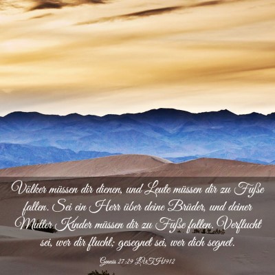 Picture 03 - Genesis 27:29 LUTH1912 - Völker müssen dir dienen, und Leute müssen dir - Bible Verse Picture