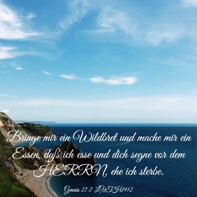 Picture 03 - Genesis 27:7 LUTH1912 - Bringe mir ein Wildbret und mache mir ein Essen, - Bible Verse Picture