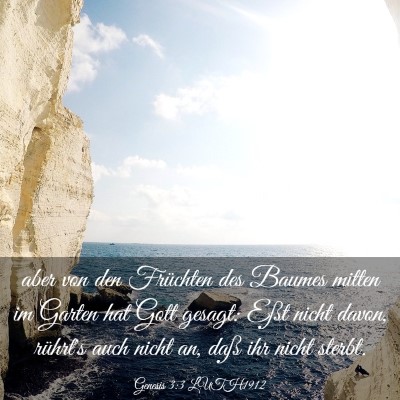 Picture 03 - Genesis 3:3 LUTH1912 - aber von den Früchten des Baumes mitten im - Bible Verse Picture