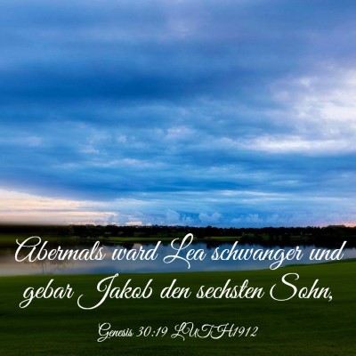 Picture 03 - Genesis 30:19 LUTH1912 - Abermals ward Lea schwanger und gebar Jakob den - Bible Verse Picture