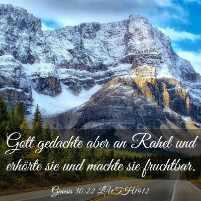 Picture 03 - Genesis 30:22 LUTH1912 - Gott gedachte aber an Rahel und erhörte sie und - Bible Verse Picture