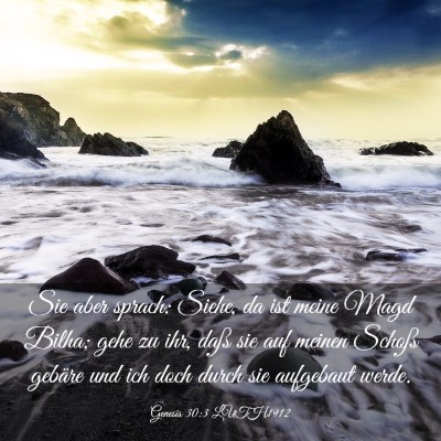 Picture 03 - Genesis 30:3 LUTH1912 - Sie aber sprach: Siehe, da ist meine Magd Bilha; - Bible Verse Picture