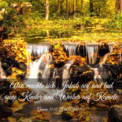 Picture 03 - Genesis 31:17 LUTH1912 - Also machte sich Jakob auf und lud seine Kinder - Bible Verse Picture