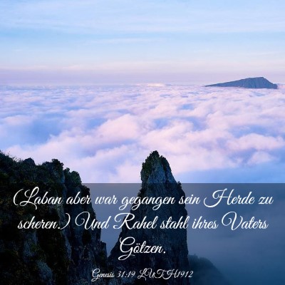 Picture 03 - Genesis 31:19 LUTH1912 - (Laban aber war gegangen sein Herde zu scheren.) - Bible Verse Picture