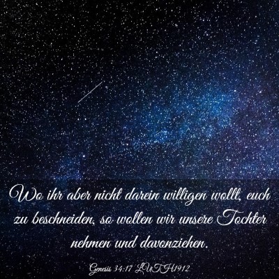 Picture 03 - Genesis 34:17 LUTH1912 - Wo ihr aber nicht darein willigen wollt, euch zu - Bible Verse Picture