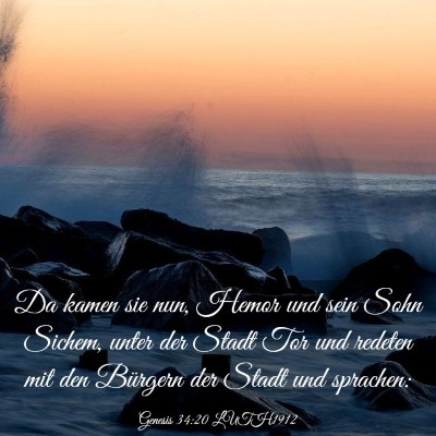 Picture 03 - Genesis 34:20 LUTH1912 - Da kamen sie nun, Hemor und sein Sohn Sichem, - Bible Verse Picture