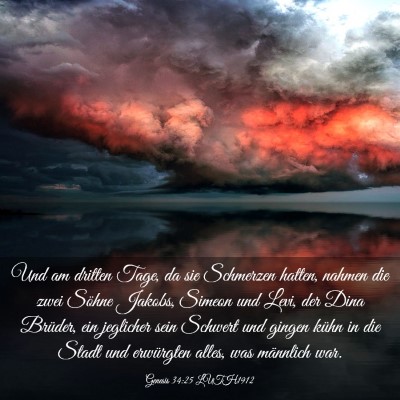 Picture 03 - Genesis 34:25 LUTH1912 - Und am dritten Tage, da sie Schmerzen hatten, - Bible Verse Picture