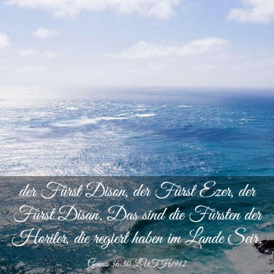 Picture 03 - Genesis 36:30 LUTH1912 - der Fürst Dison, der Fürst Ezer, der Fürst - Bible Verse Picture