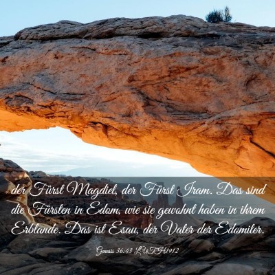 Picture 03 - Genesis 36:43 LUTH1912 - der Fürst Magdiel, der Fürst Iram. Das sind die - Bible Verse Picture