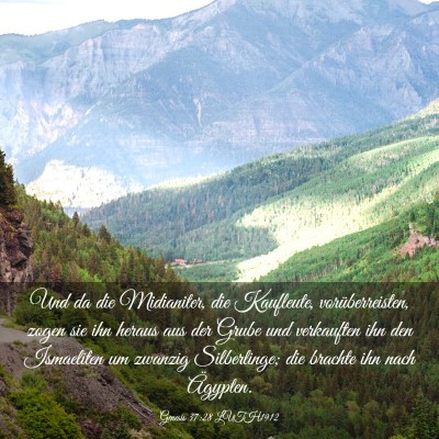 Picture 03 - Genesis 37:28 LUTH1912 - Und da die Midianiter, die Kaufleute, - Bible Verse Picture