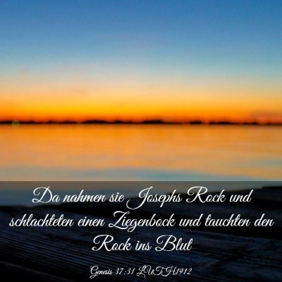 Picture 03 - Genesis 37:31 LUTH1912 - Da nahmen sie Josephs Rock und schlachteten einen - Bible Verse Picture