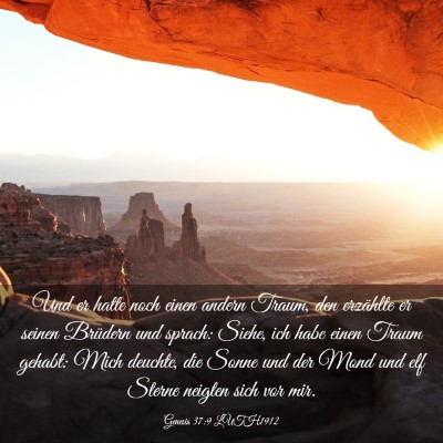 Picture 03 - Genesis 37:9 LUTH1912 - Und er hatte noch einen andern Traum, den - Bible Verse Picture