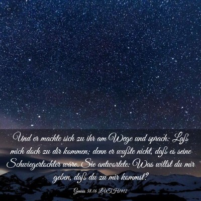 Picture 03 - Genesis 38:16 LUTH1912 - Und er machte sich zu ihr am Wege und sprach: - Bible Verse Picture