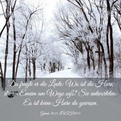 Picture 03 - Genesis 38:21 LUTH1912 - Da fragte er die Leute: Wo ist die Hure, die zu - Bible Verse Picture