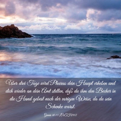 Picture 03 - Genesis 40:13 LUTH1912 - Über drei Tage wird Pharao dein Haupt erheben - Bible Verse Picture