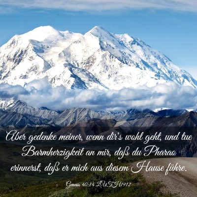 Picture 03 - Genesis 40:14 LUTH1912 - Aber gedenke meiner, wenn dir's wohl geht, und - Bible Verse Picture