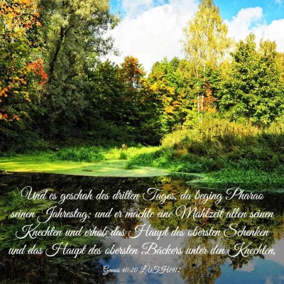 Picture 03 - Genesis 40:20 LUTH1912 - Und es geschah des dritten Tages, da beging - Bible Verse Picture