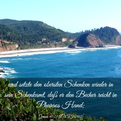 Picture 03 - Genesis 40:21 LUTH1912 - und setzte den obersten Schenken wieder in sein - Bible Verse Picture