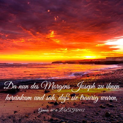 Picture 03 - Genesis 40:6 LUTH1912 - Da nun des Morgens Joseph zu ihnen hereinkam und - Bible Verse Picture