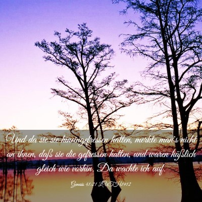 Picture 03 - Genesis 41:21 LUTH1912 - Und da sie sie hineingefressen hatten, merkte - Bible Verse Picture